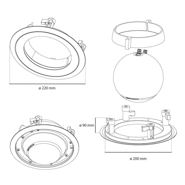 Elipson PLANET M IN CEILING  LUIDSPREKER STAND - Afbeelding 3