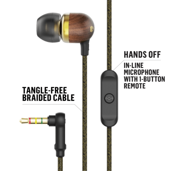 House of Marley SMILE JAMAICA brass 1knop remote hoofdtelefoon - Afbeelding 2