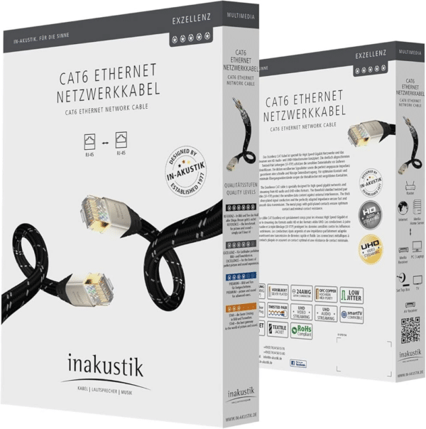 Inakustik Excellence CAT6 RJ45 1mtr KABELS - Afbeelding 2